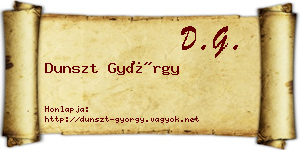 Dunszt György névjegykártya