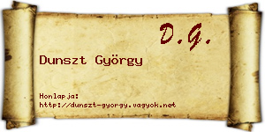 Dunszt György névjegykártya
