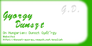 gyorgy dunszt business card